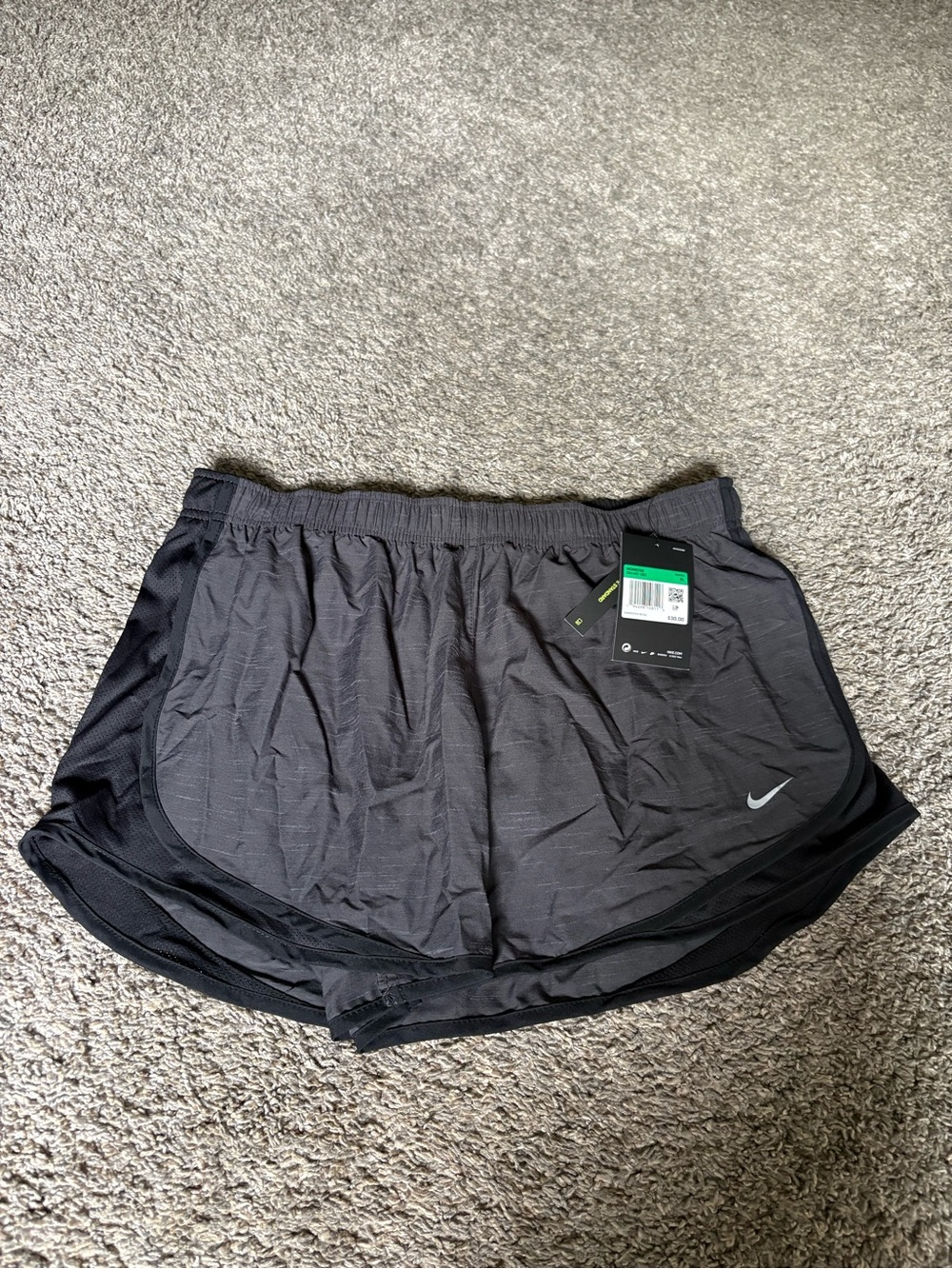 Nike Women’s Gray Athletic Running Shorts with Reflective Swoosh